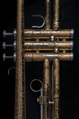 old brass trumpet Old trumpet close-up