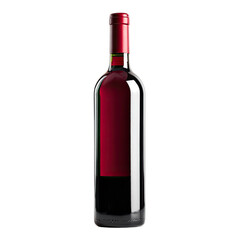 Red wine bottle against black background (2)