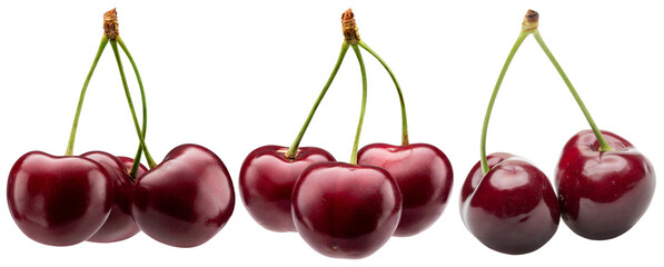 collection of sweet cherries isolated on white background