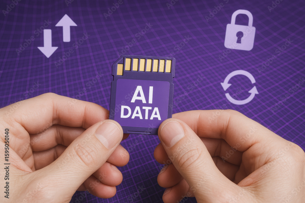 Poster ai data security transfer sync technology information storage innovation protect communication compu