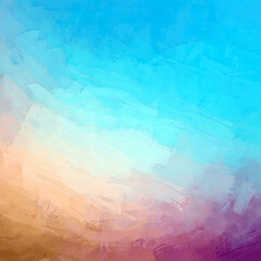 psychedelic abstract gradient sea blue, pink, purple to beige mustard orange blended shadow abstract brush stroke effect illustration colorful background right side