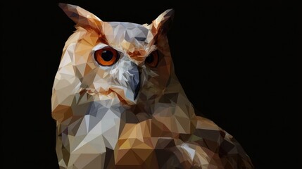Naklejka premium Low-poly owl portrait