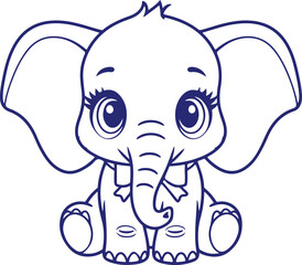 Fototapeta premium Elephant Silhouette Printable Art