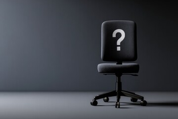 Empty office chair with question mark