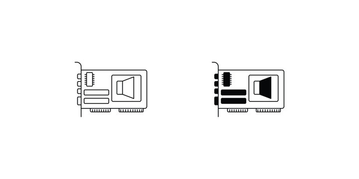 sound card set icon with white background vector stock illustration