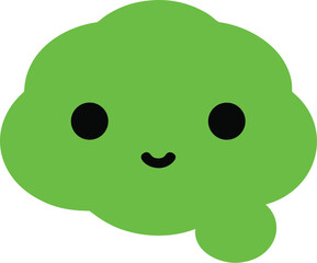 Smiling cloud character with two eyes and a smile on a sunny background