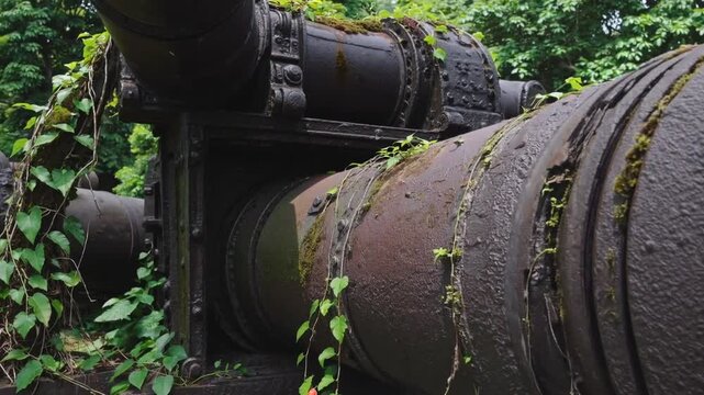The remnants of artillery at Battery Grubbs, Corregidor Island, an island that guarded the entrance to bay