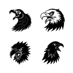 fierce eagle head vector illustrations