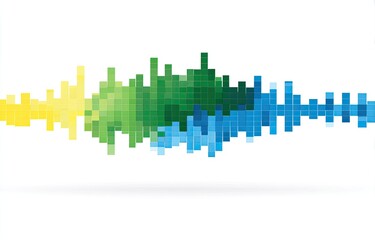 Colorful pixelated waveform graphic