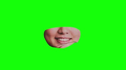 Smiling Woman's Face: Green Screen, Close-Up, Irresistible Smile, Chroma Key Ready - Powered by Adobe