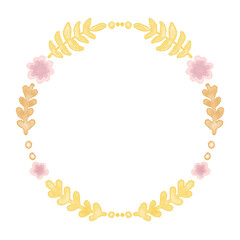 Watercolor ring crown wreath of flowers summer decoration