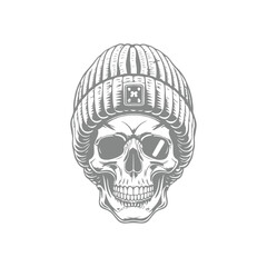 Illustration of Skull with Beanie