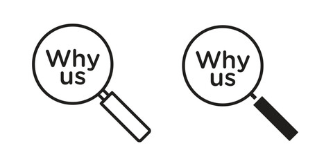 Why us icon Vector isolated design element. EPS10