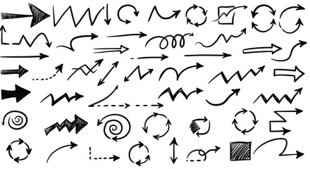 hand drawn arrows set