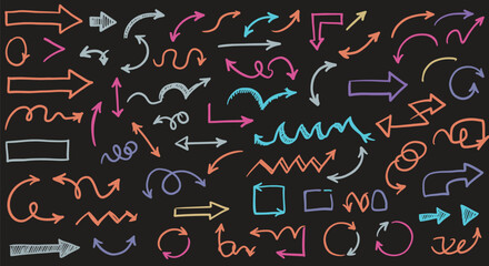 set of hand drawn arrows