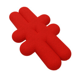 3D render image. Cloth symbol mark hashtag sign letter 