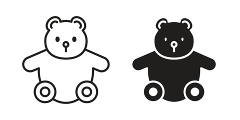 Teddy bear icon Vector isolated design element. EPS10