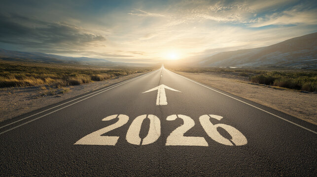 The road to 2026: A conceptual image symbolizing future goals and aspirations along a scenic