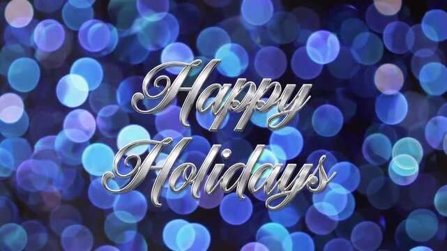 Festive Image Overlay with Bokeh Light Background: Holiday Greeting Illustration with Background of Blue Party Lights, Featuring EPS10 File with Transparencies