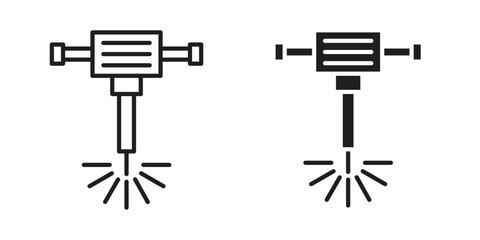 Hydraulic breaker icon Vector isolated design element. EPS10