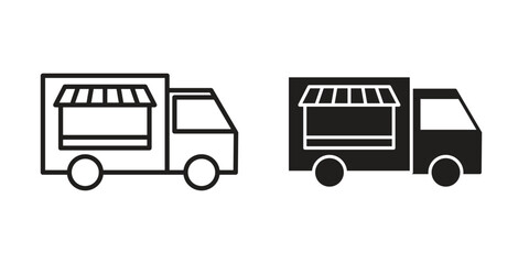 Food truck icon Vector isolated design element. EPS10