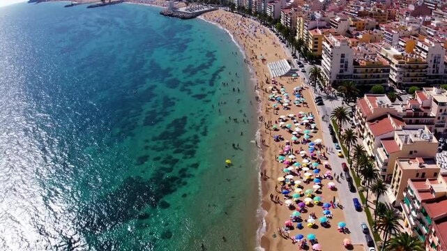 Aerial perspective of the shoreline in Malgrat de Mar
