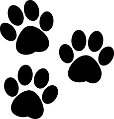 dog paw prints isolated on white background
