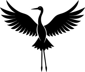 Flight Demoiselle cranes isolated on white background