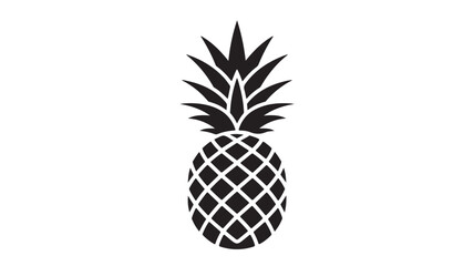 Obraz premium Bold Silhouette of a Tropical Pineapple Fruit on a White Background
