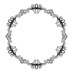 round frame on a white background