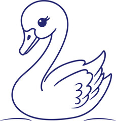 vector illustration of a swan