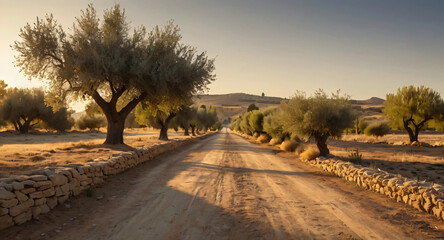 sunset on the road