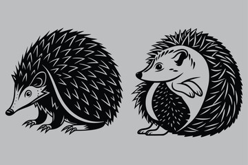 Hedgehog Curled into a Ball silhouette vector design art and illustration