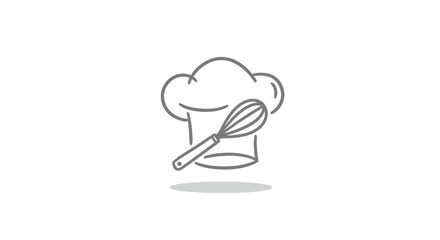 Illustration of a chef hat with a whisk on a white background image