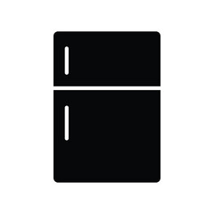 Black silhouette of a refrigerator in minimalistic design style