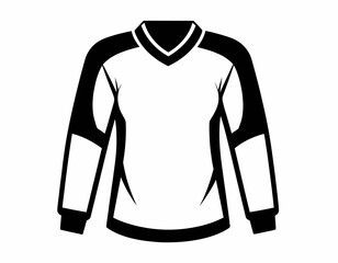 Stylized black and white long sleeved v neck shirt vector illustration