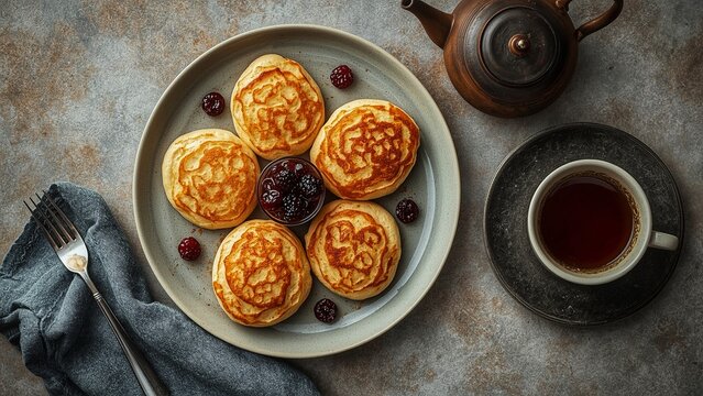 Blini is a typical Russian food.