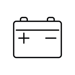 Simple Outline of a Car Battery with Positive and Negative Terminals