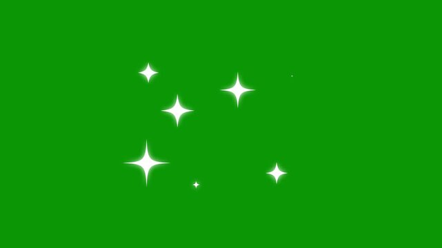 Twinkle star glitter sparkle, sparkling stars Shine animation, blinking cartoon stars, 4k star sparkle vector doodles, glowing light effect, retro shine movement, flat green screen twinkle - Powered by Adobe