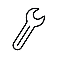 Detailed Illustrative Vector of a Simple Adjustable Wrench Tool Icon