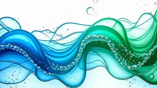 flowing ripple of radiant, liquid-like particle reposition condition same cartoonish impulse discipline wave gently, roll inwards angstrom symmetrical stream of abstruse blueness and lively