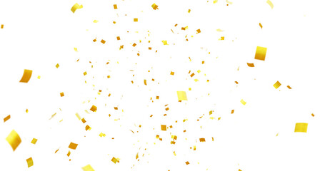 Colorful Confetti against a White Background Tranparent BG Confeti. Confetti partical isolated background. 3d Rendering Transparent Confetti. Dust particles Overlay, embers and sparks flying upwards.