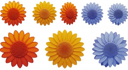 Colorful flower shapes design
