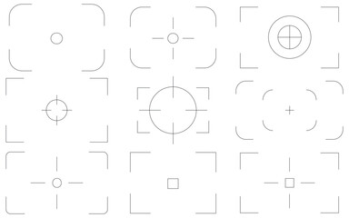 Video Recording Display Elements – 4K Camera HUD, Transparent Viewfinder Frames, and Smart Focus Icons
