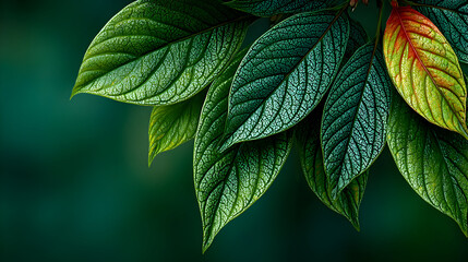 Lush Green Leaves, Nature Close-up, Botanical Photography