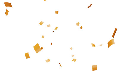 Colorful Confetti against a White Background Tranparent BG Confeti. Confetti partical isolated background. 3d Rendering Transparent Confetti. Dust particles Overlay, embers and sparks flying upwards.