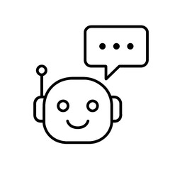 Fototapeta premium Chatbot icon with speech bubble symbolizing AI conversation assistant