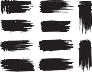 black brush strock set