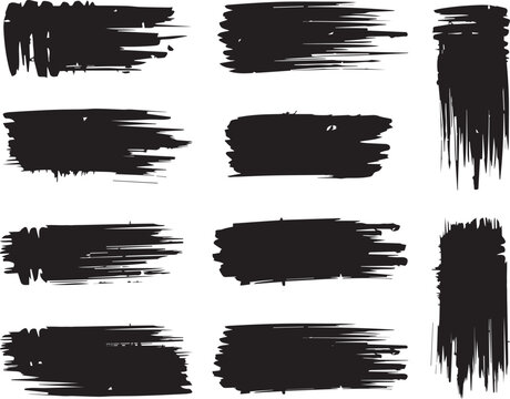 black brush strock set