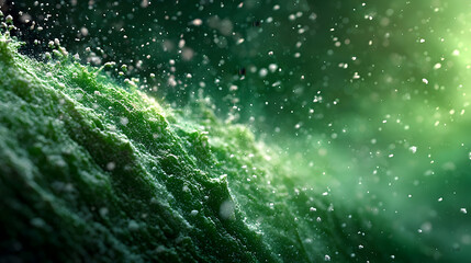 Close-up of Lush Green Foliage in the Rain